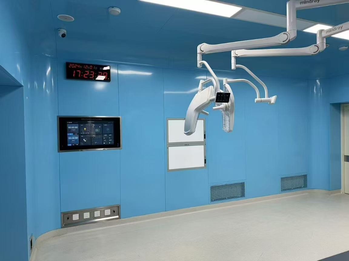 Pediatric themed operating room with illustrated wall