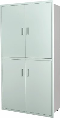 Tall stainless steel cleanroom storage cabinet