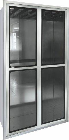 Instrument cabinet with framed glass doors