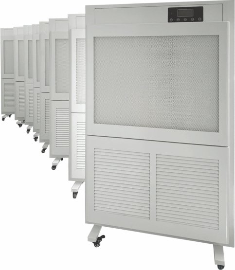 Air purification screen with HEPA filtration