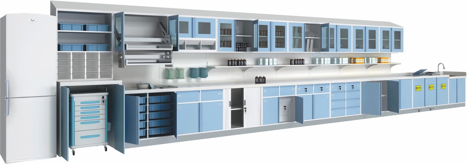 Integrated laboratory and hospital furniture system
