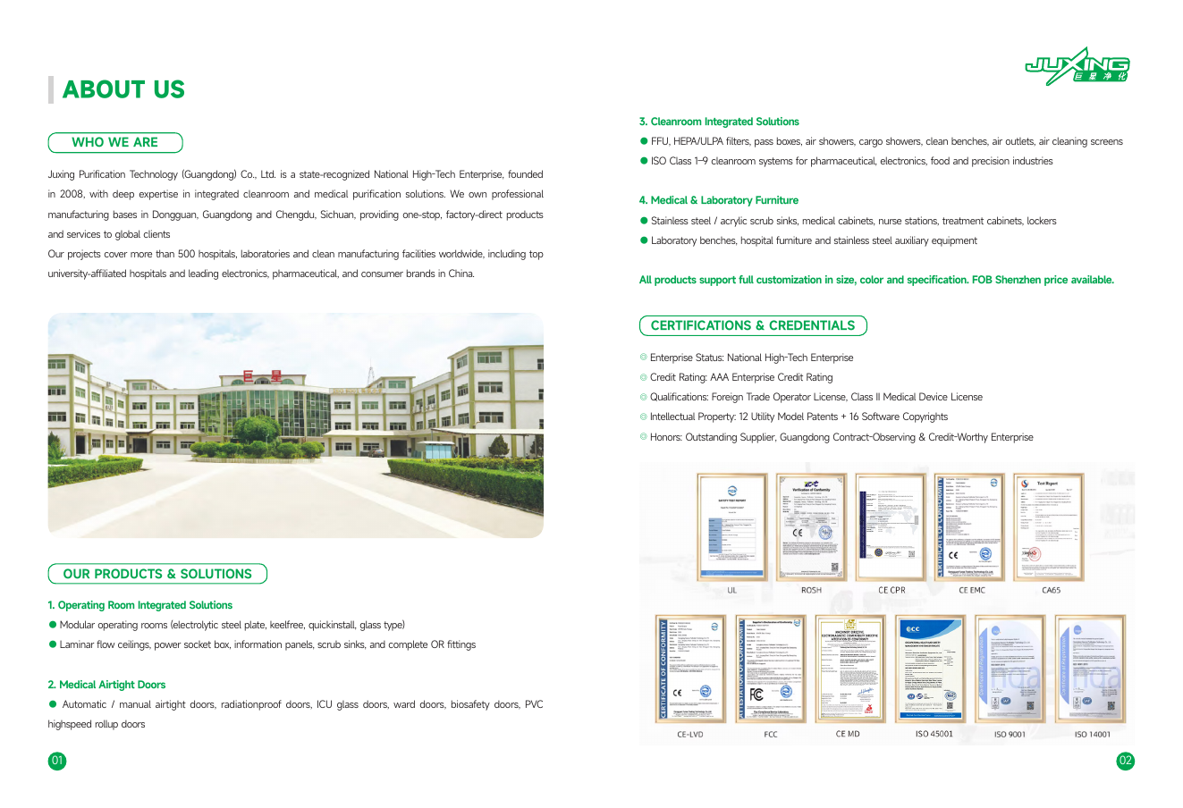 Juxing company introduction and certifications from catalogue
