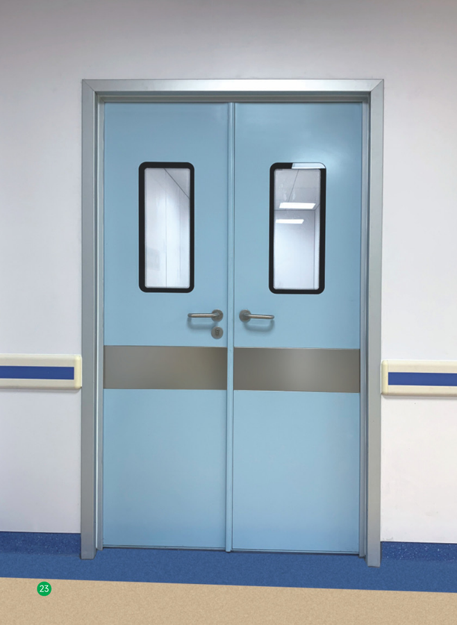 Manual airtight double opening door