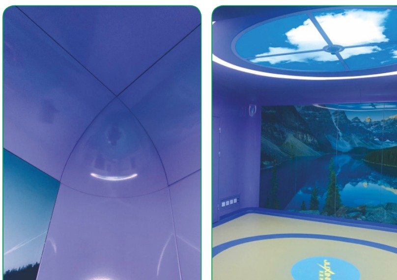 Glass decorative wall panel system for clean interiors