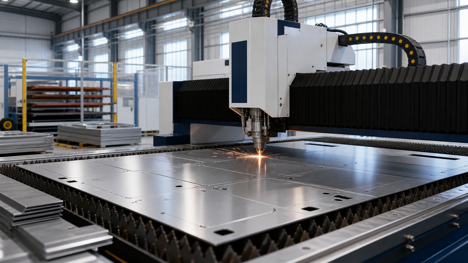 Laser cutting steel sheets for medical airtight door production