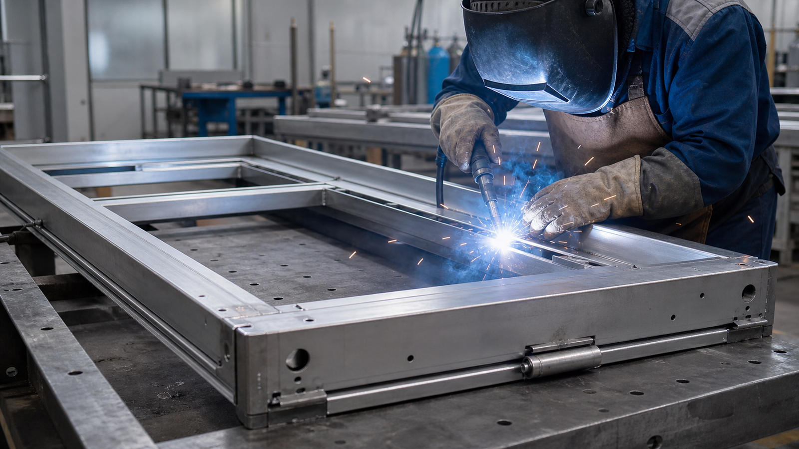 Welding medical airtight door frame structure