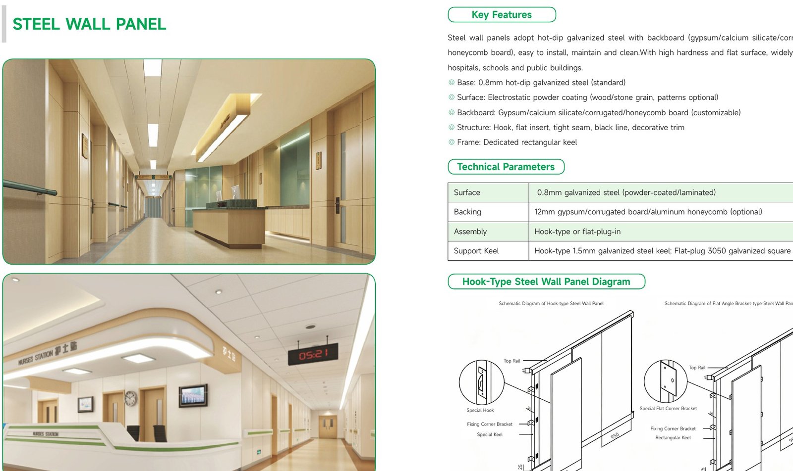 Juxing cleanroom wall panel catalogue proof and technical information