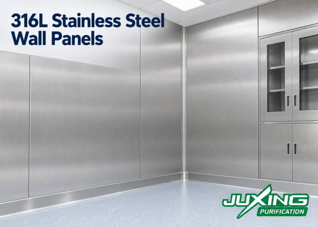 316L Stainless Steel Wall Panels for Operating Theaters: Finish, Fabrication and Specification 316L stainless steel wall panels with satin finishes and coordinated joints in a modular operating theater