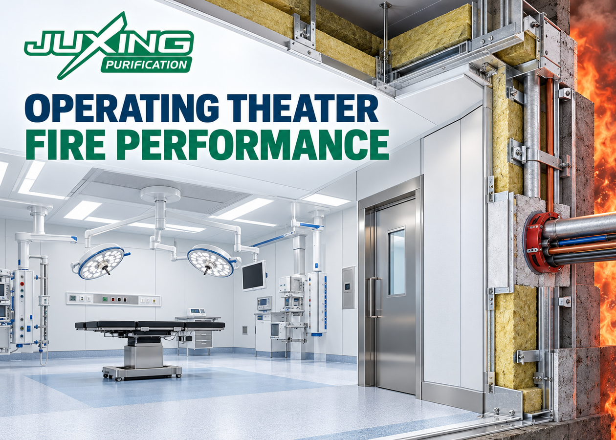 Resources Modular operating theater fire performance showing complete wall, ceiling, joint and service penetration construction