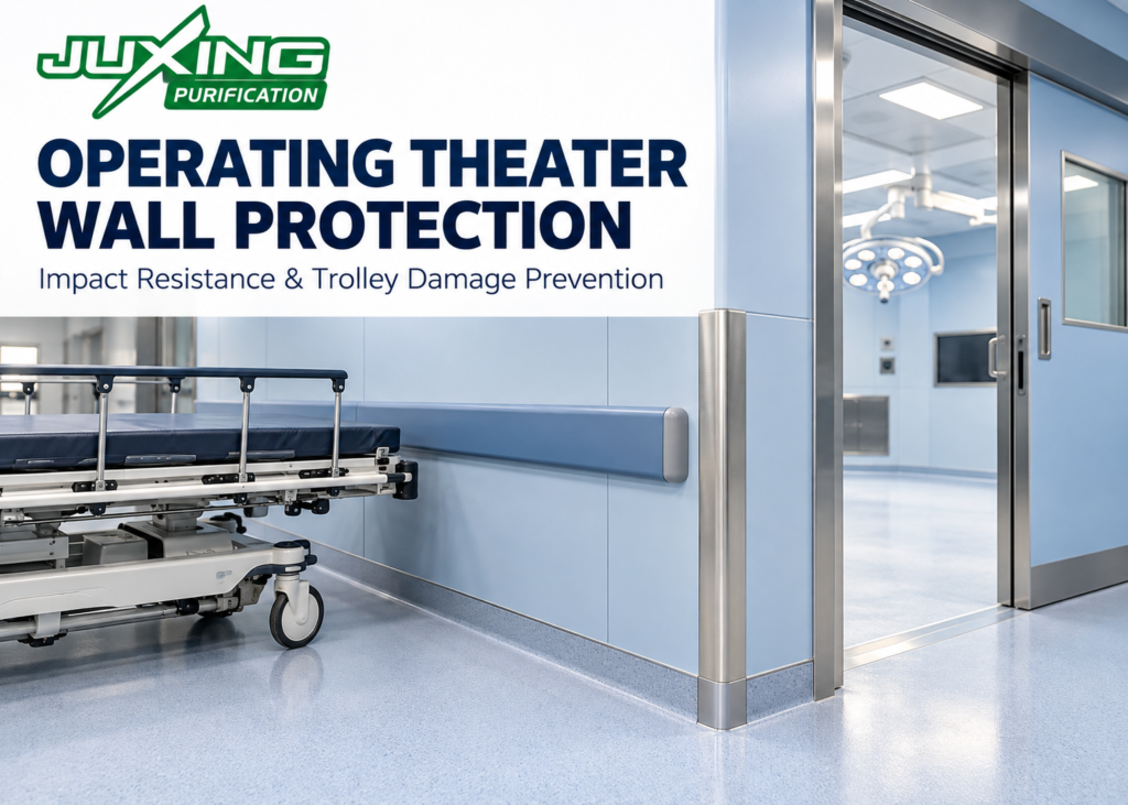 Operating Theater Wall Protection: Impact Resistance and Trolley Damage Prevention Learn how to protect modular operating theater walls from equipment impact through coordinated panel construction, corner guards, bumper rails and practical maintenance planning.